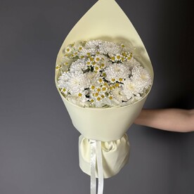 Хризантема кустовая, Танацетум, Фоамиран, Тишью