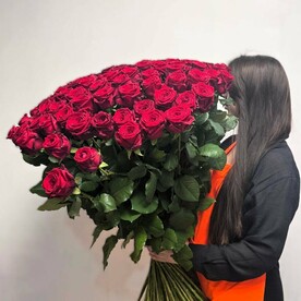 Огромный букет из 101 красной розы 80 см ❤️ эффектный подарок