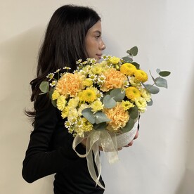 Диантус шт, Хризантема кустовая шт, Сантини шт, Танацетум шт, Эвкалипт шт, Корзина плетеная шт, Оазис шт, шт, Транспортировочная упаковка шт