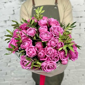 Роза пионовидная кустовая Мисти Баблс, Писташ, Пленка матовая