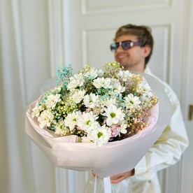 Гипсофила, Хризантема кустовая, Дизайнерская упаковка