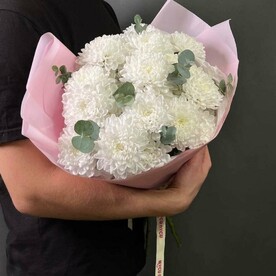 Хризантема кустовая, Эвкалипт, Авторская упаковка
