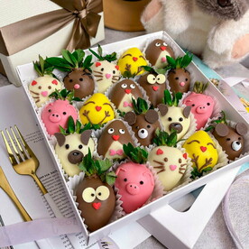 Клубника в Шоколаде 16-25 шт. Бельгийский шоколад Callebaut. Подарочный набор 1100
