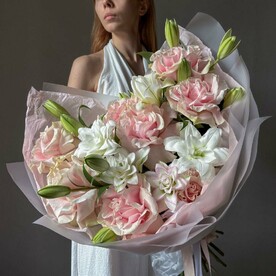 Французские розы, Лилия, Пленка матовая, Тишью
