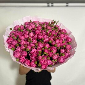 39 кустовых пионовидных роз в букете | уникальный подарок для любимой