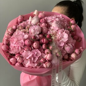 Пион, Гортензия, Роза пионовидная кустовая, Пленка матовая