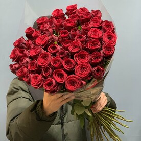 Красные розы 51шт