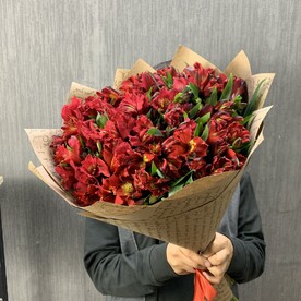 Альстромерия, Крафт, Открытка