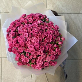 51 кустовая роза в упаковке