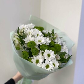 Хризантема кустовая, Альстромерия, Дизайнерская упаковка