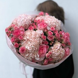 Роза кустовая, Роза, Гортензия, Упаковка
