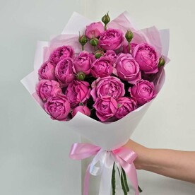 Мисти Баблз 💔 пионовидная кустовая роза, 50 см