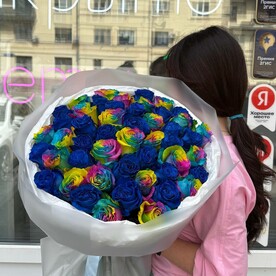 Роза краш скай блу, Роза краш микс, Корейская бумага, Оформление