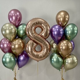 Набор воздушных шаров и цифра