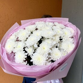 Букет цветов живые хризантемы