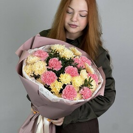 Розово-оранжевый букет для любимой