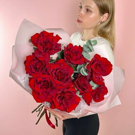 Роза французская, Эвкалипт, Дизайнерская упаковка