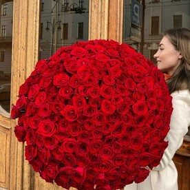 Букет 201 Красная Роза Премиум 60см