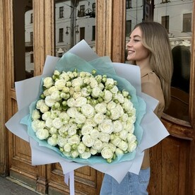 Кустовые Пионовидные Розочки Вайт Бомбастик M