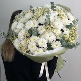 Хризантема, эвкалипт , матрикария XL