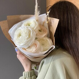 Ранункулус, Лён сухоцвет, Кортадерия, Упаковка