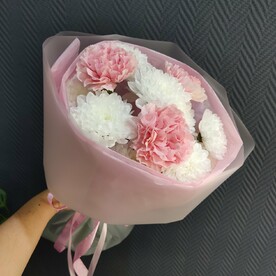 Люблю 💖 Букетик хризантем и диантусов