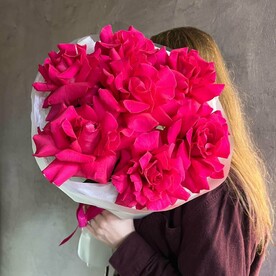 МОНО БУКЕТ 💕АРОМАТНЫХ РОЗ ПИНК ФЛОЙД / 7шт.