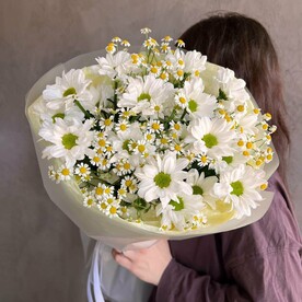 Дуо букет с ромашками