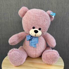Игрушка розовый плюшевый медведь
