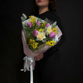 Тюльпан, Нарцисс, Мимоза, Эвкалипт, Лагурус