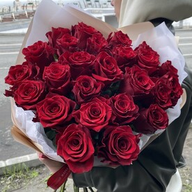 HIT❤️‍🔥РОСКОШНАЯ КРАСНАЯ ЭКВАДОРСКАЯ РОЗА/25шт