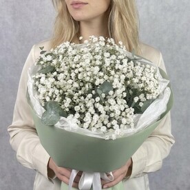 Гипсофила, Эвкалипт, Пленка, Тишью, Открытка, Подкормка для цветов