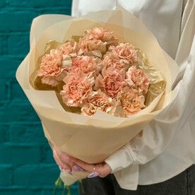 Букет из 13 персиковых гвоздик (диантусов)