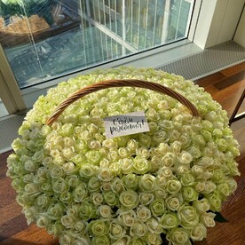 Роза аваланч, Флористическая губка, Корзина