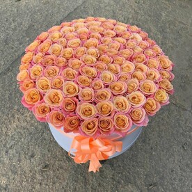 Роза мисс пигги, Флористическая губка, Шляпная коробка