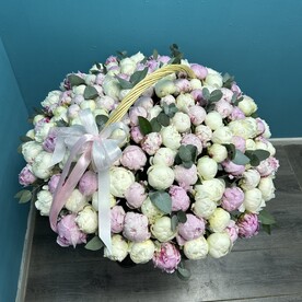 Пион, Эвкалипт, Флористическая губка, Корзина