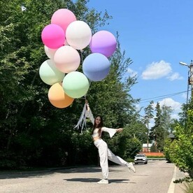 Разноцветные воздушные шары гиганты с гелием 10 шт. Гигантские шарики для фотосессии