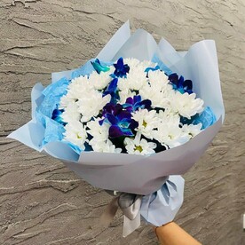 Орхидея, Хризантема кустовая, Дизайнерская упаковка