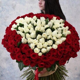 Сердце из 151 розы