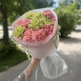 Букет диантусов с бантиками