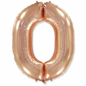 Шар цифра "0" Розовое золото