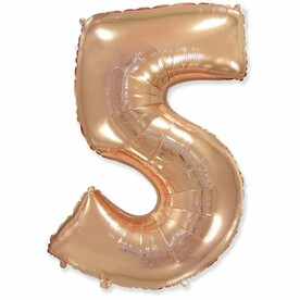 Шар цифра "5" Розовое золото