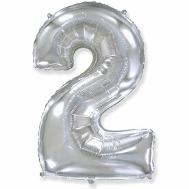 Шар цифра "2" Серебро