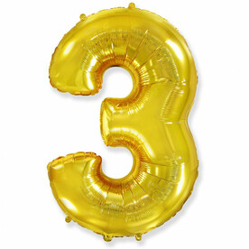 Шар цифра "3" Золото