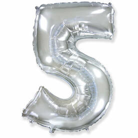 Шар цифра "5" Серебро