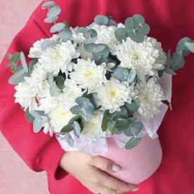 Композиция из кустовых хризантем