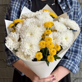 Хризантема сантини шт, Хризантема кустовая шт, Дизайнерская упаковка шт