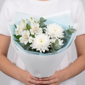 Сборный букет из 3 альстромерий и 2 хризантем | арт: SB-2111