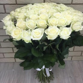 ⭐⭐⭐⭐⭐Букет "Фланер" 51 белая роза