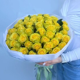 ⭐⭐⭐⭐⭐Букет "Фьюжн" 51 жёлтая роза